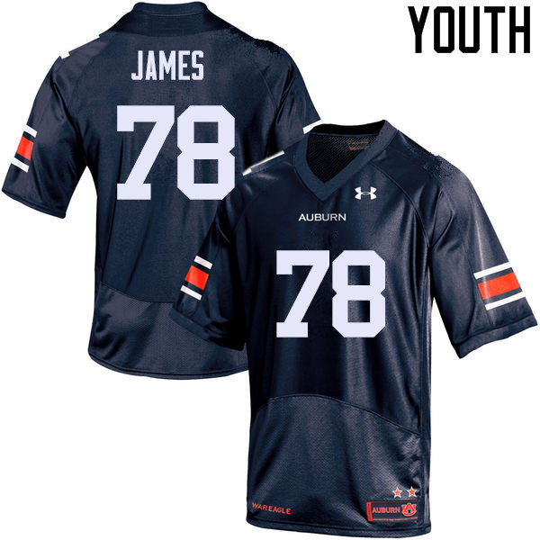 Auburn Tigers Youth Darius James #78 Navy Under Armour Stitched College NCAA Authentic Football Jersey VWH1474JT